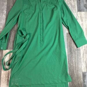 Merona Medium Green Dress, long sleeves, Lightweight, Buttons